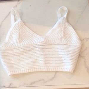 Hollister White crochet  Crop Top, small.